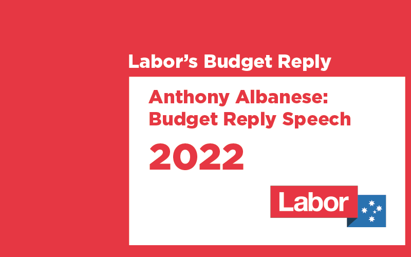 Labor’s Budget Reply Speech